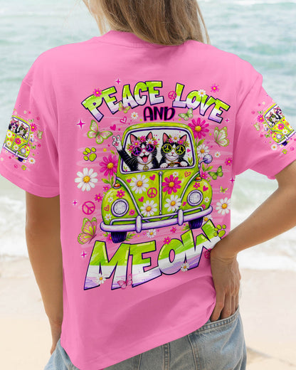PEACE LOVE AND MEOW CAT HIPPIE CAR ALL OVER PRINT - TLNT0807263