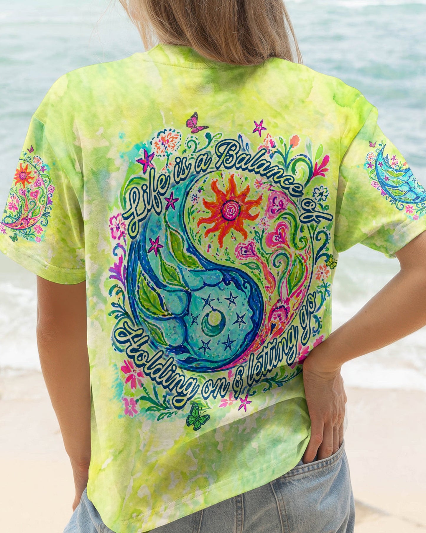 LIFE IS A BALANCE YINYANG SUN MOON ALL OVER PRINT - TLHN2904264