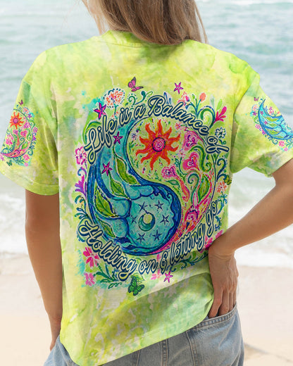 LIFE IS A BALANCE YINYANG SUN MOON ALL OVER PRINT - TLHN2904264