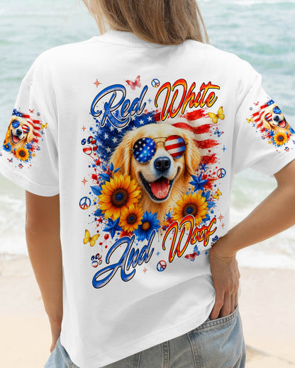 RED WHITE & WOOF GOLDEN RETRIEVER DOG ALL OVER PRINT - TLNT1905264