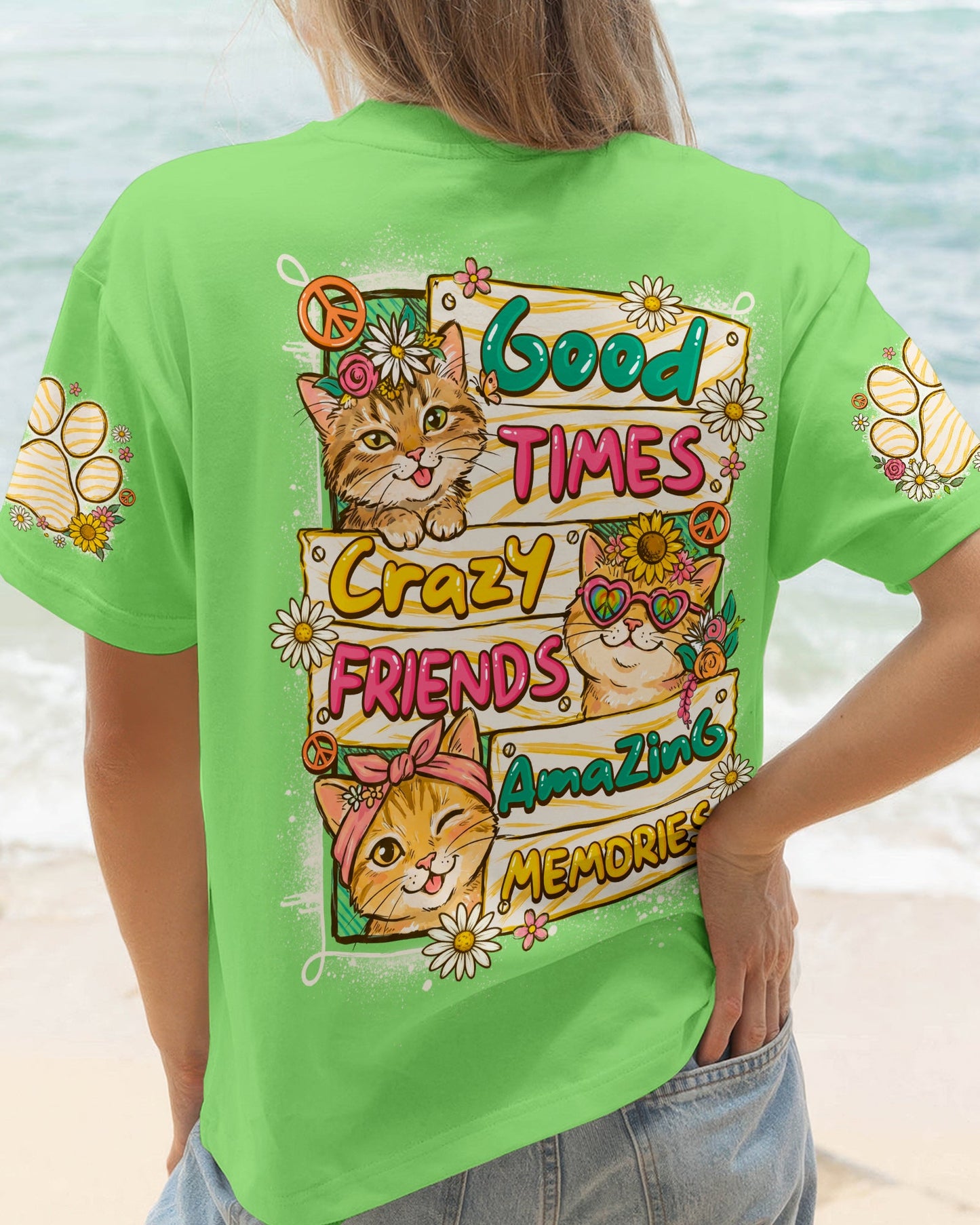 GOOD TIMES CRAZY FRIEND CAT ALL OVER PRINT - TLNO1007261