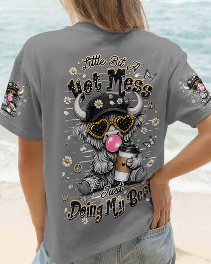 LITTLE BIT A HOT MESS COW ALL OVER PRINT  - TLHN1706264