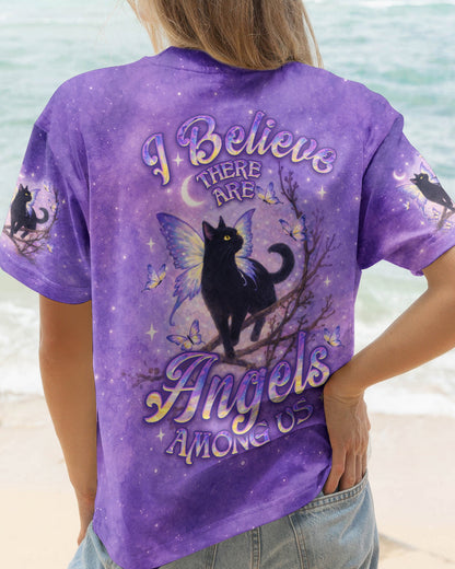 I BELIEVE THERE ARE ANGELS AMONG US BLACK CAT ALL OVER PRINT - TLNO1205261