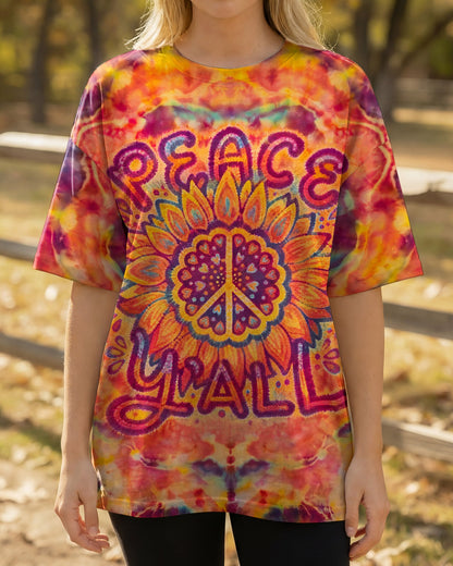 PEACE Y'ALL SUNFLOWER ALL OVER PRINT - RI0707261