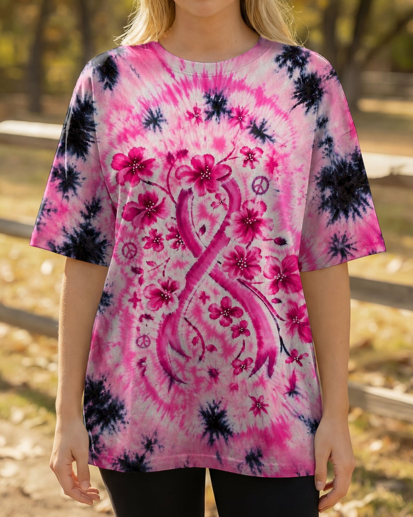 IN OCTOBER WE WEAR PINK FLORAL RIBBON ALL OVER PRINT - KMTM1507261