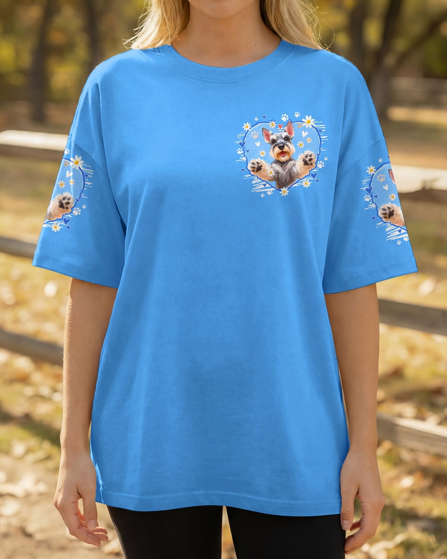 MY SHADOW HAS FOUR LEGS AND A TAIL SCHNAUZER DOG ALL OVER PRINT - TY2005261