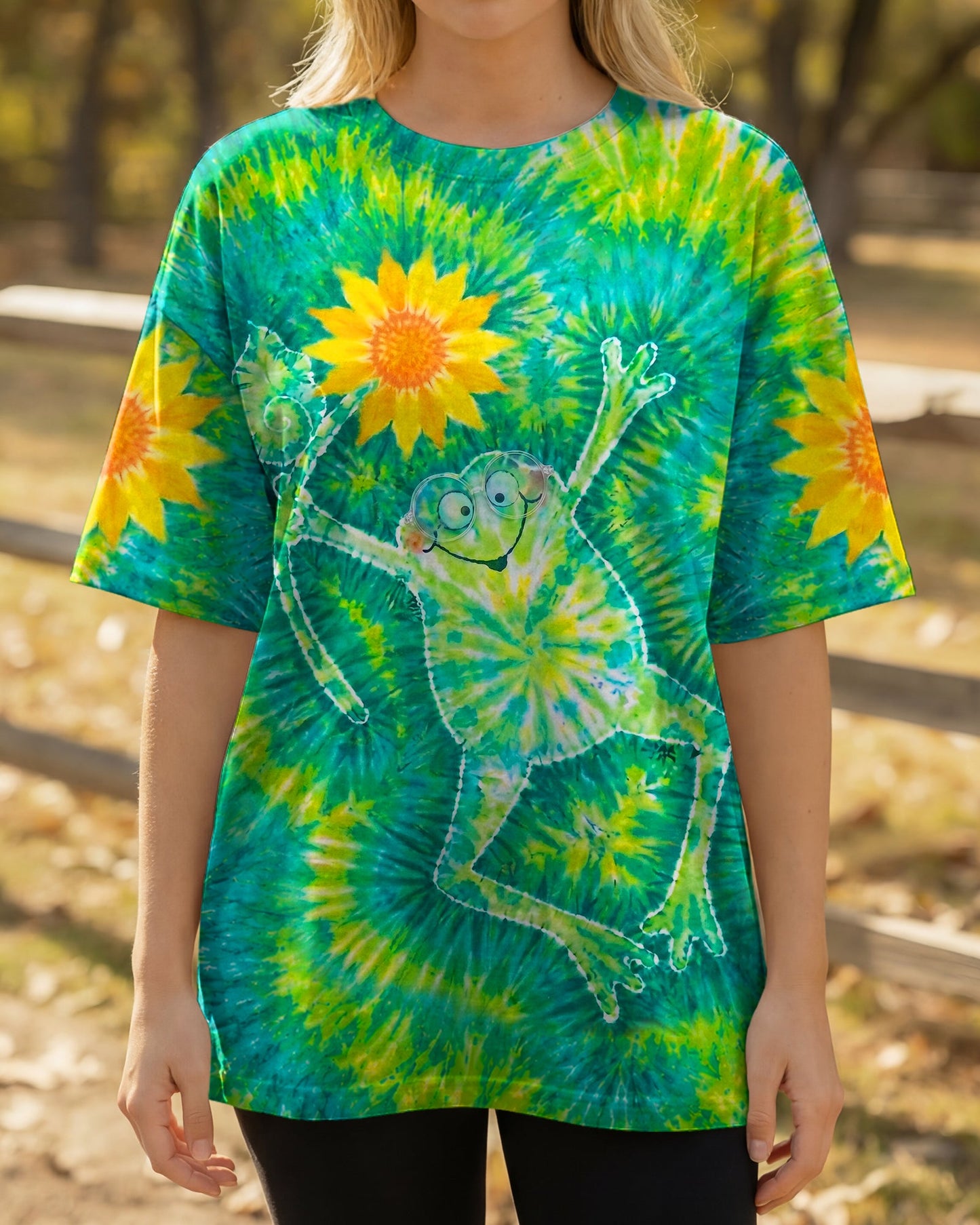 FROG SUNFLOWER SWIRL ALL OVER PRINT   - TLHN1906264