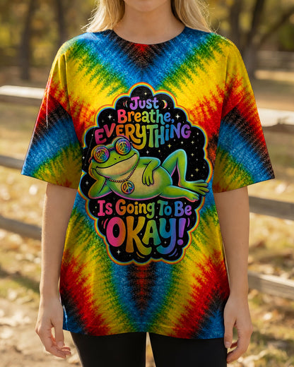 JUST BREATHE FROG COLORFUL ALL OVER PRINT - KMTM1506261