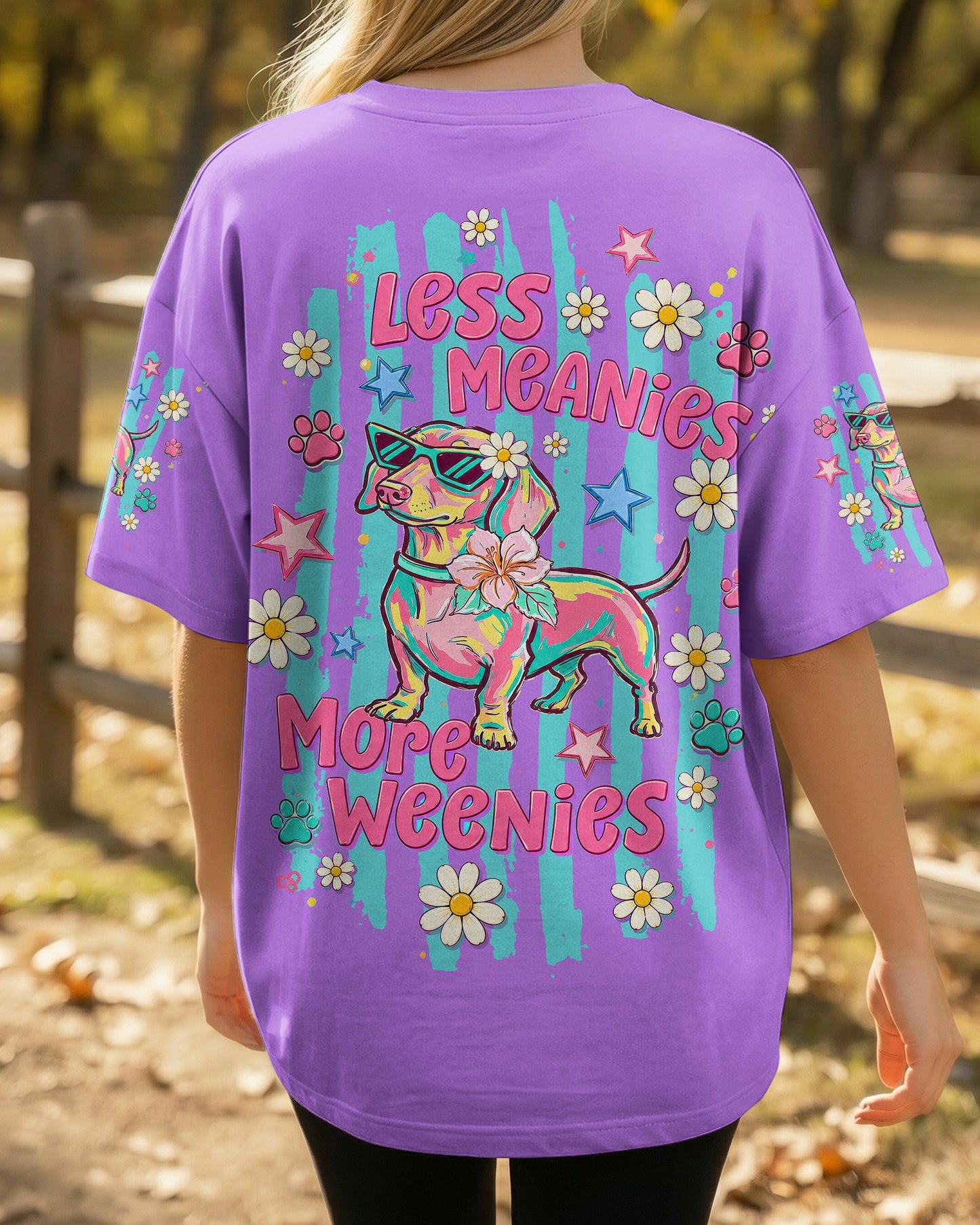 LESS MEANIES MORE WEENIES DACHSHUND DOG  ALL OVER PRINT - TLTW2005261