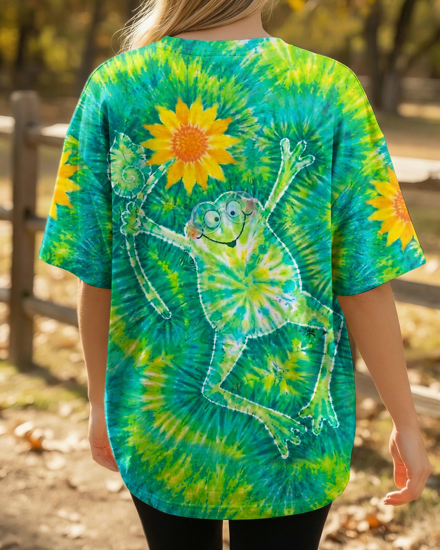 FROG SUNFLOWER SWIRL ALL OVER PRINT   - TLHN1906264