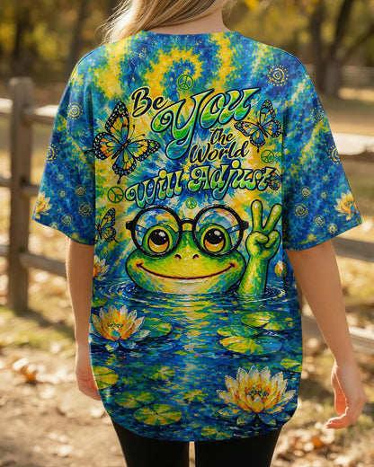 BE YOU THE WORLD WILL ADJUST FROG ALL OVER PRINT - TLTW0705263