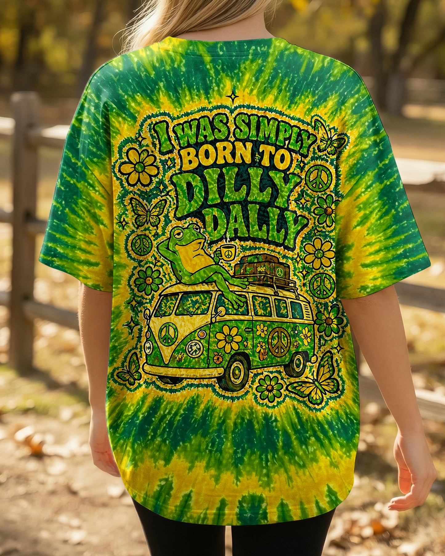 I WAS SIMPLY BORN TO DILLY DALLY FROG ALL OVER PRINT - TLNO2804261