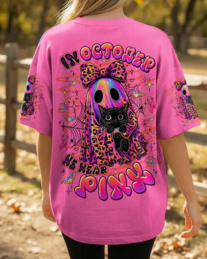 IN OCTOBER WE WEAR PINK BOO BLACK CAT BREAST CANCER AWARENESS ALL OVER PRINT  - TLTW1507265