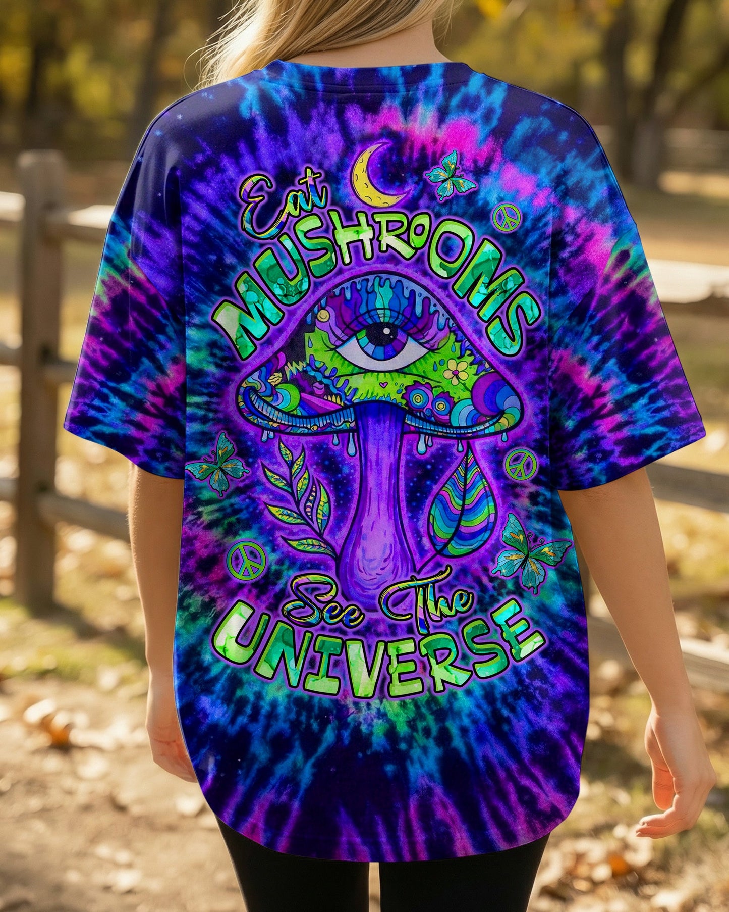 EAT MUSHROOMS SEE THE UNIVERSE SWIRL ALL OVER PRINT  - TLTW0904262