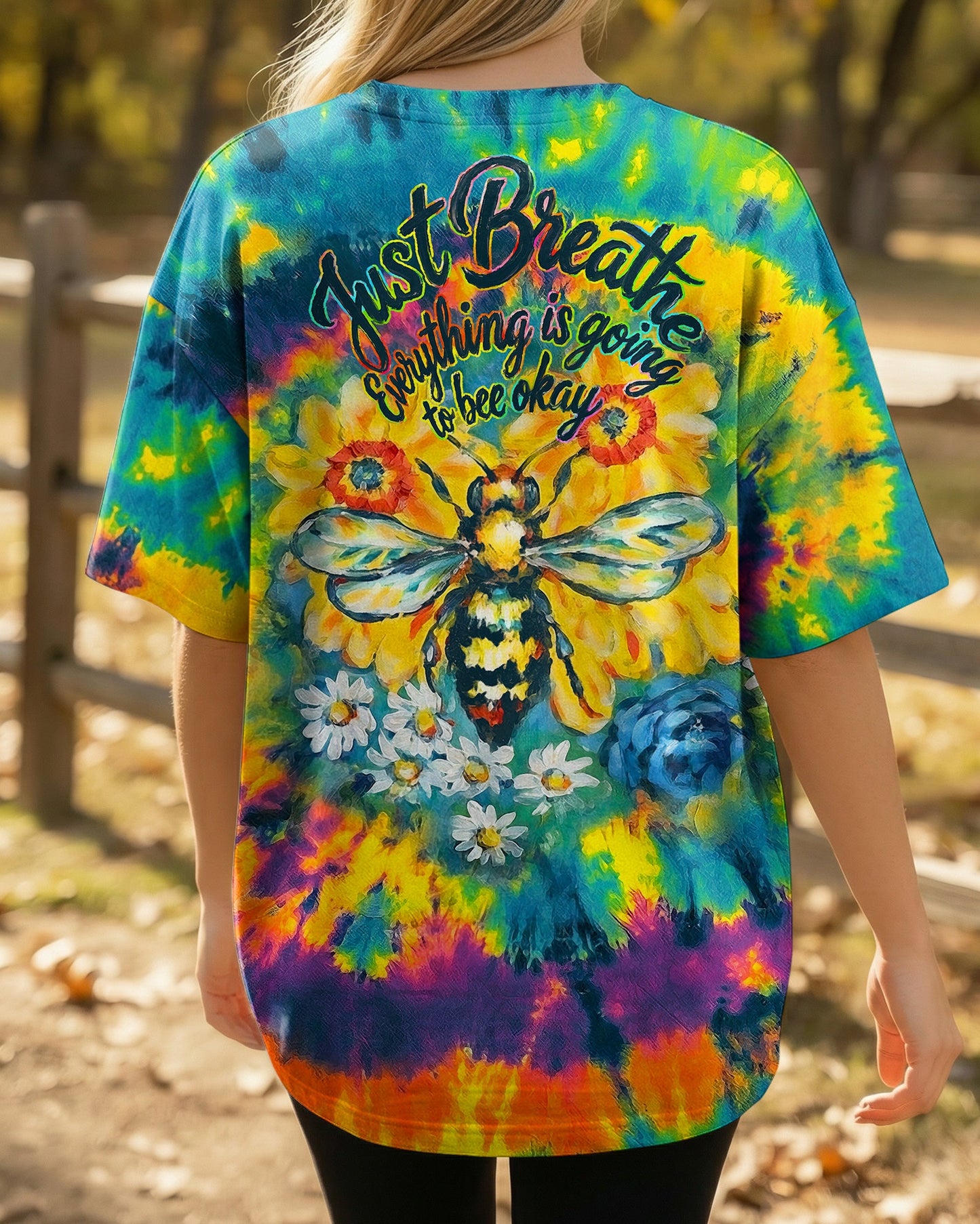 JUST BREATHE BEE SUNFLOWER ALL OVER PRINT - RI2304261