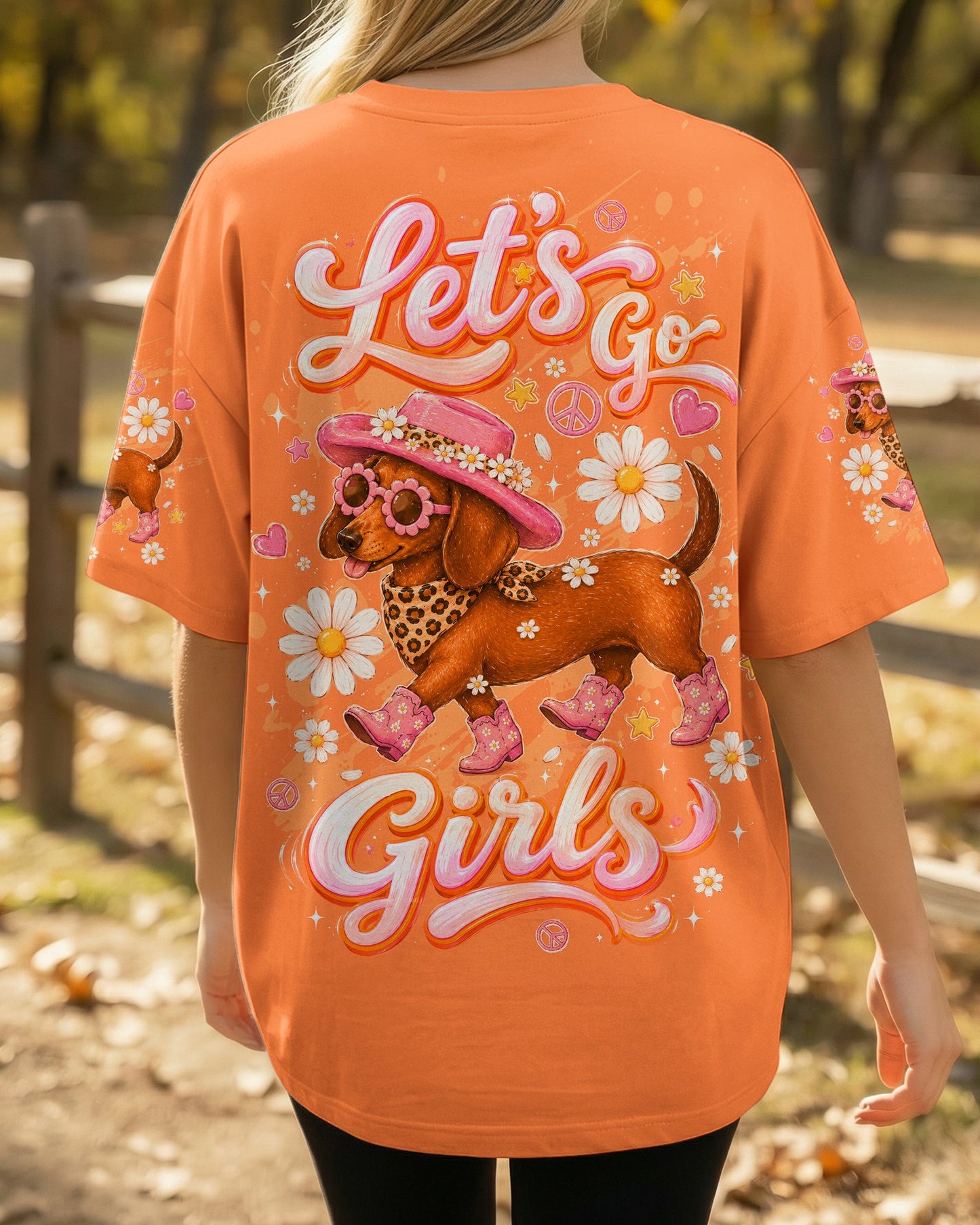 LET'S GO GIRLS DACHSHUND DOG  ALL OVER PRINT  - TLTW2905262
