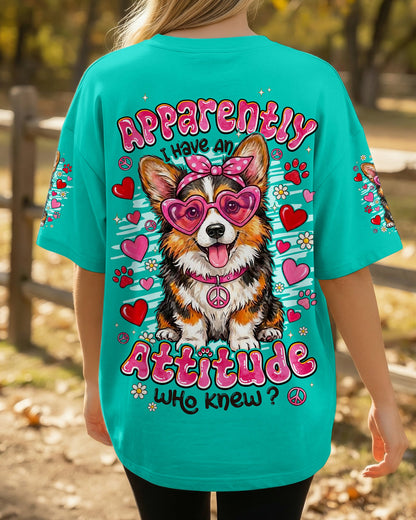 APPARENTLY I HAVE AN ATTITUDE WHO KNEW CORGI DOG ALL OVER PRINT - TYPQ1605261