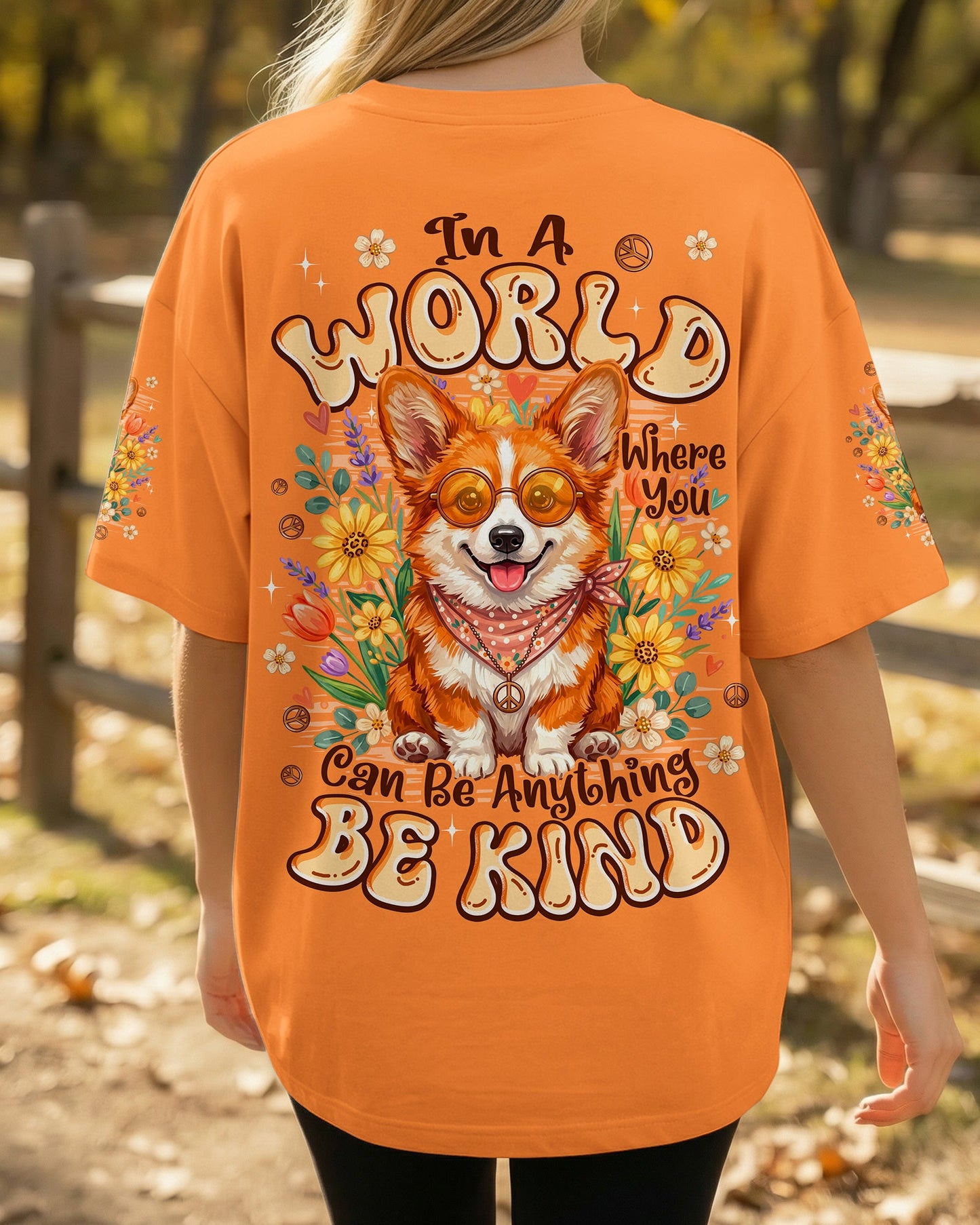 IN A WORLD WHERE YOU CAN BE ANYTHING BE KIND CORGI DOG ALL OVER PRINT - TYPQ2304262
