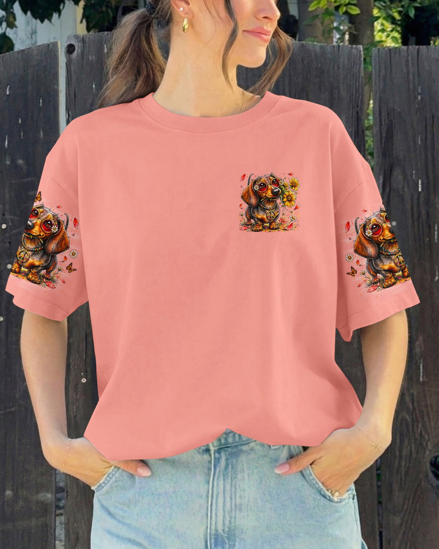 LOVE IS IN THE AIR DACHSHUND DOG ALL OVER PRINT   - TLNO0405261