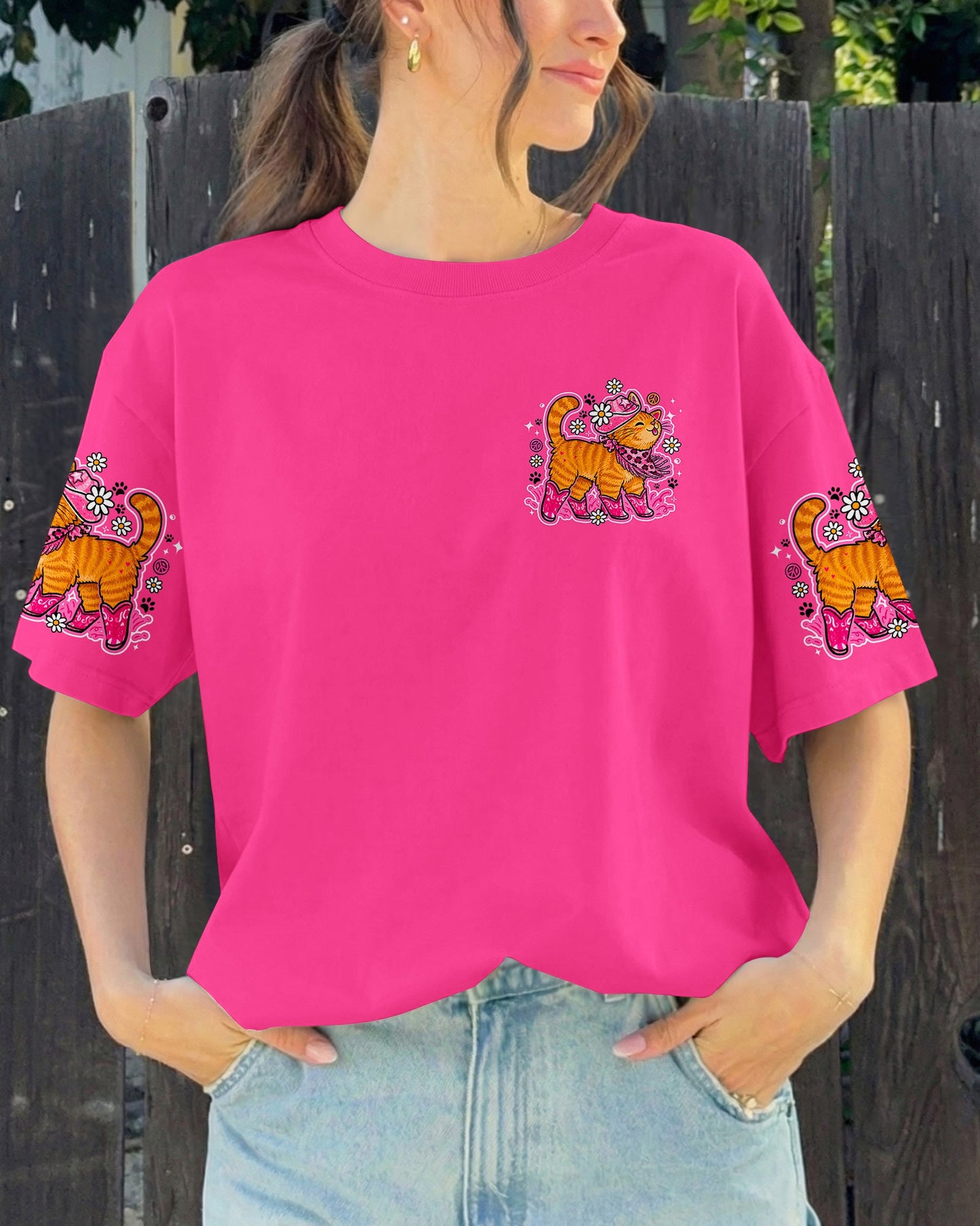 MEOWDY PAWTNER ORANGE TABBY CAT ALL OVER PRINT - TLNO0907262