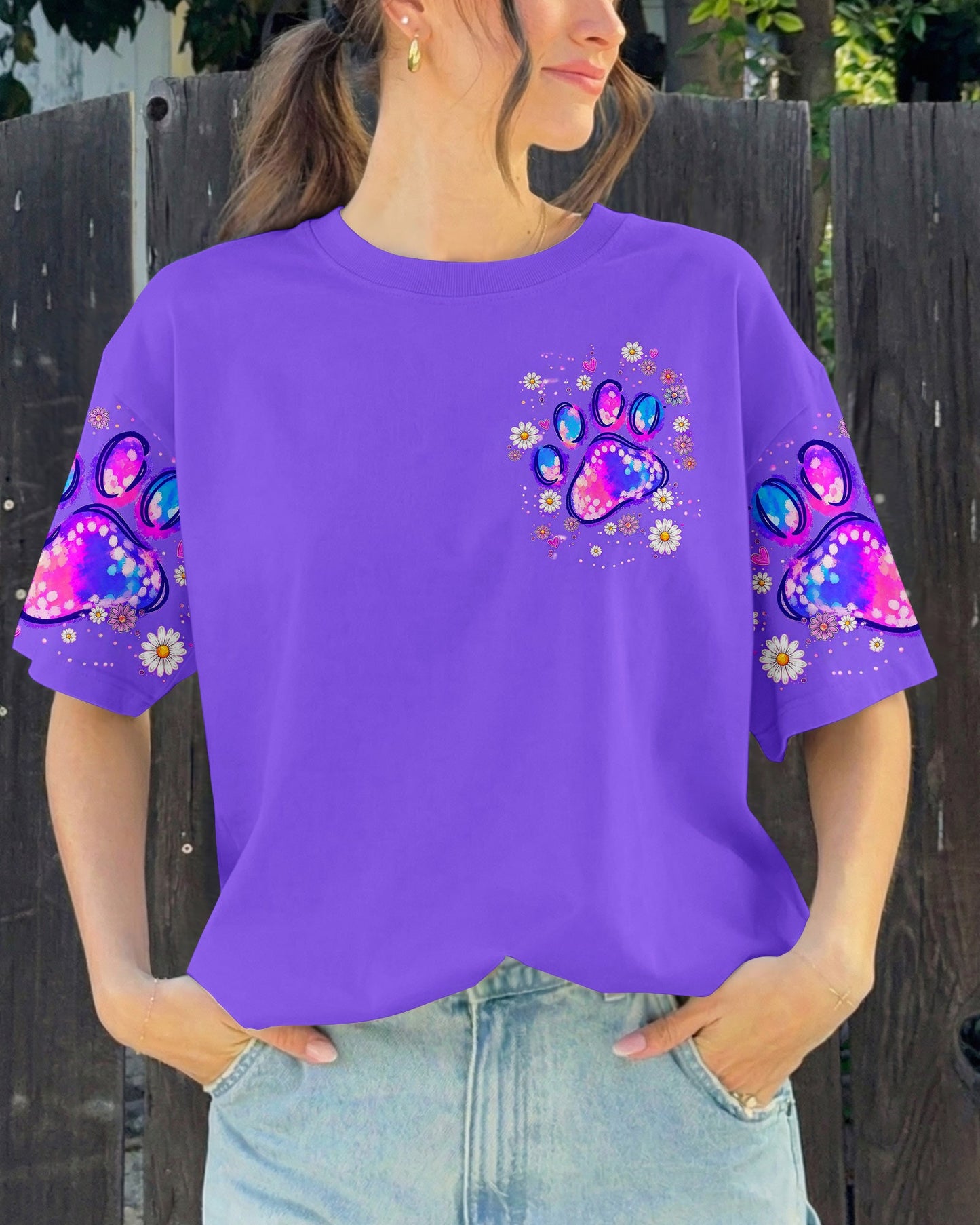 JUST A GIRL WHO LOVES HER DOG PAW ALL OVER PRINT  - TLNT0405264