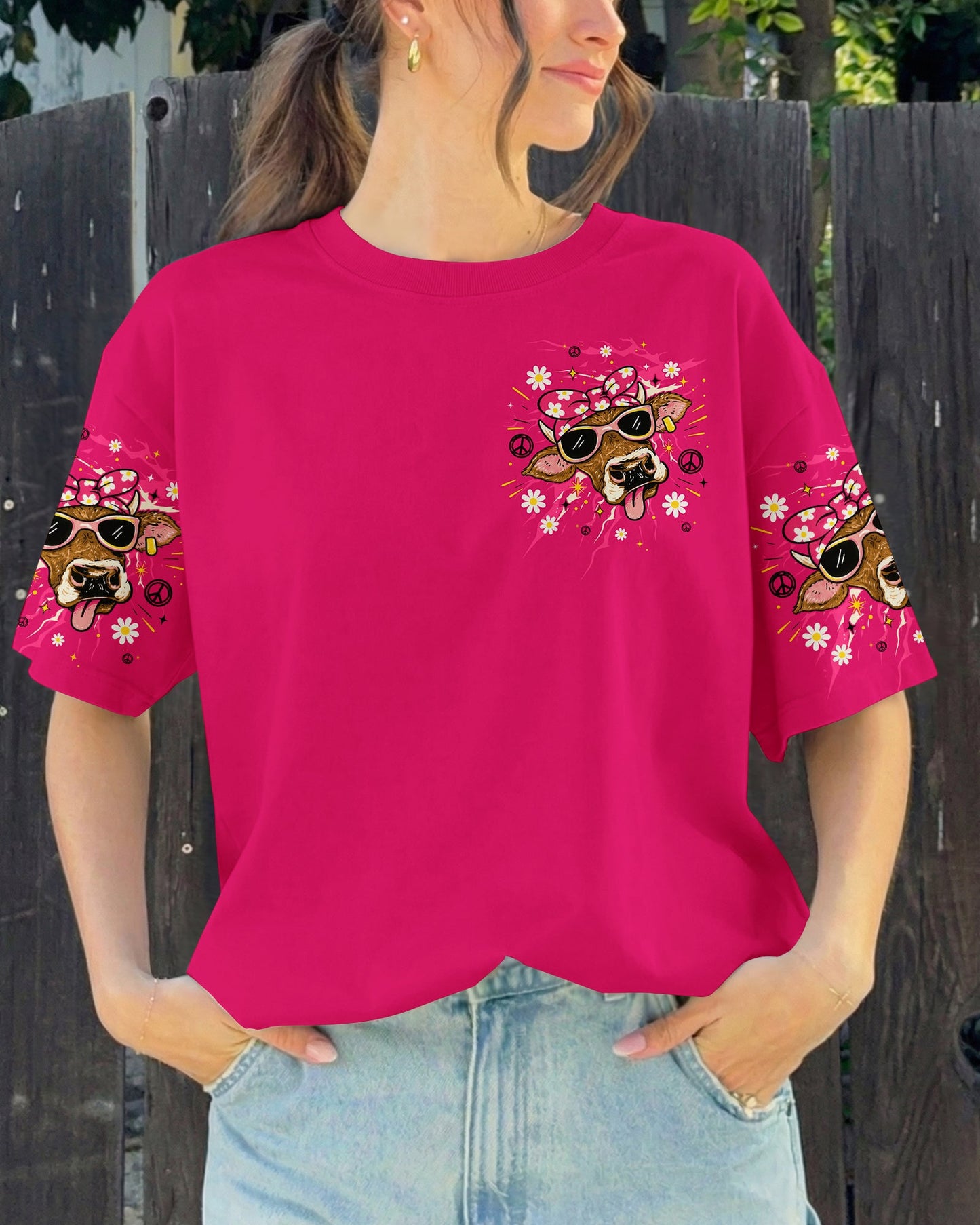 LITTLE BIT A HOT MESS COW ALL OVER PRINT  - TLTW1706264