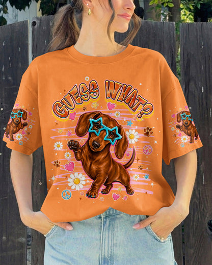 GUESS WHAT DACHSHUND DOG FUNNY ALL OVER PRINT - TLHG2505261