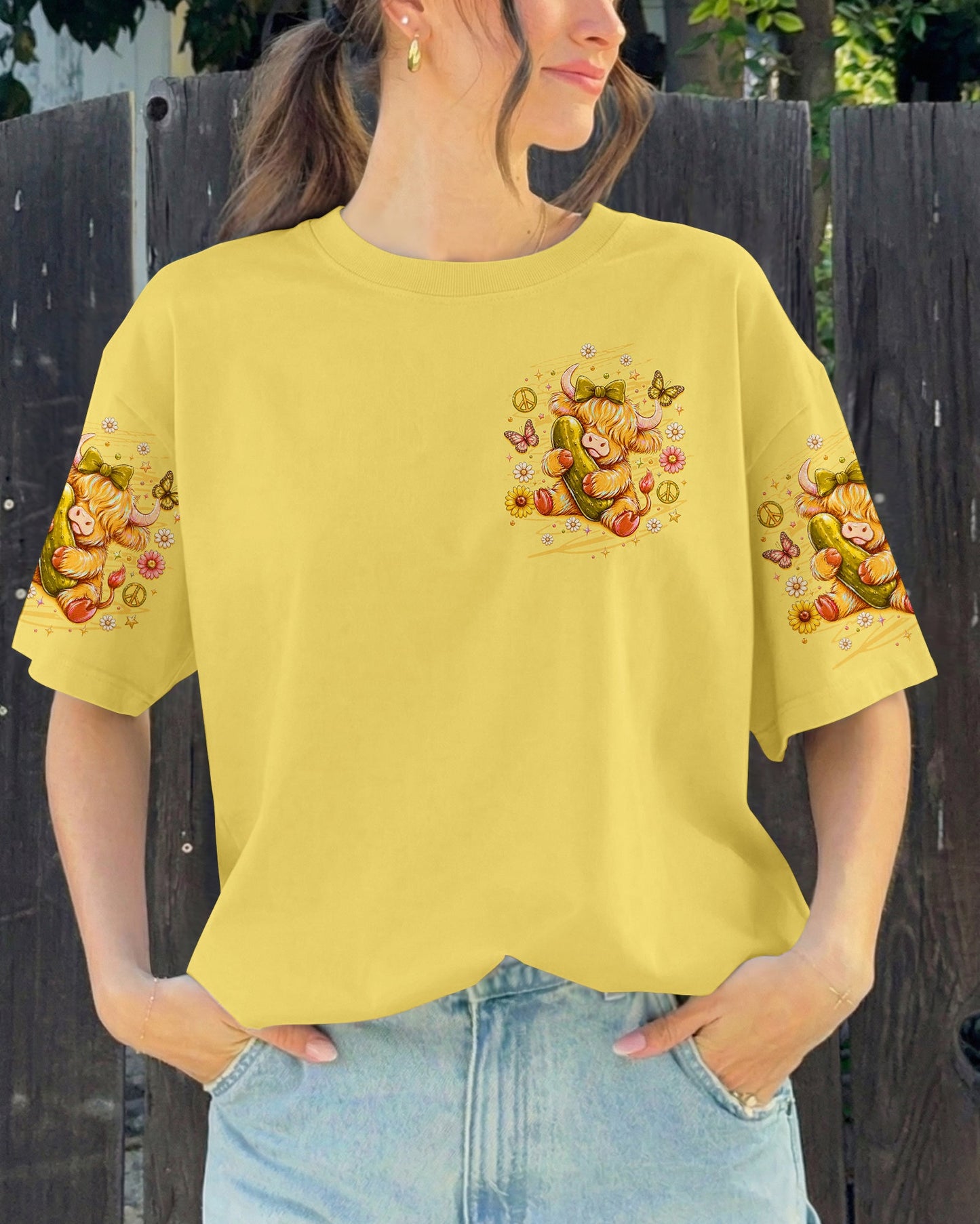 JUST DILL WITH IT  HIGHLAND COW ALL OVER PRINT  - TLTW1006261