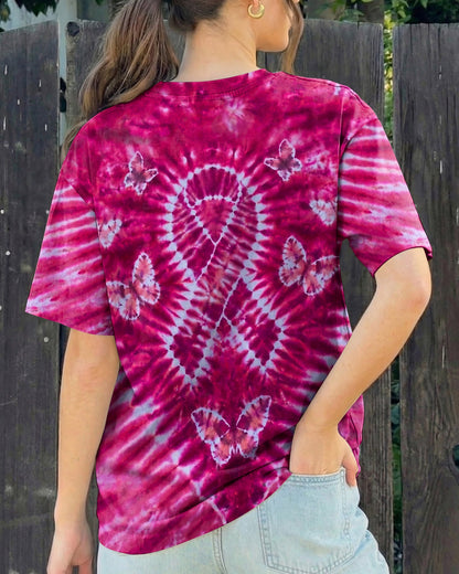 RIBBON BUTTERFLY  BREAST CANCER AWARENESS PINK SWIRL ALL OVER PRINT - TLHN1604261