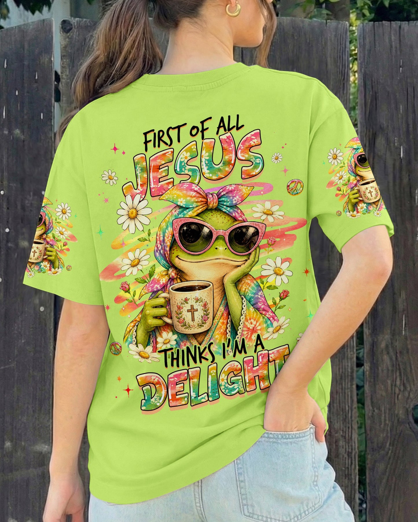 FIRST OF ALL JESUS THINKS FROG ALL OVER PRINT  - TLHG0107261