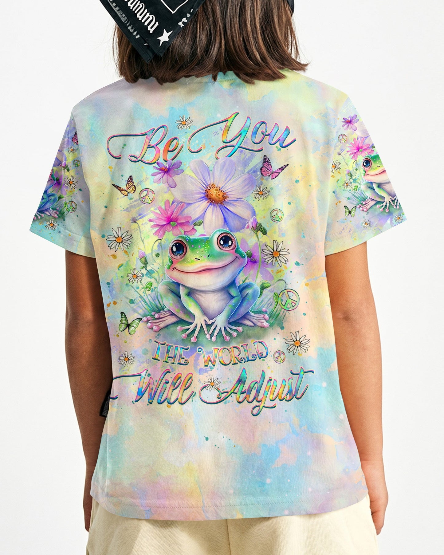 BE YOU THE WORLD WILL ADJUST FROG KIDS ALL OVER PRINT - YHKD1812233