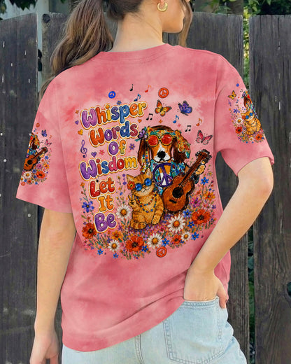 WHISPER WORDS OF WISDOM LET IT BE BEAGLE DOG TABBY CAT ALL OVER PRINT  - TLTW1305262