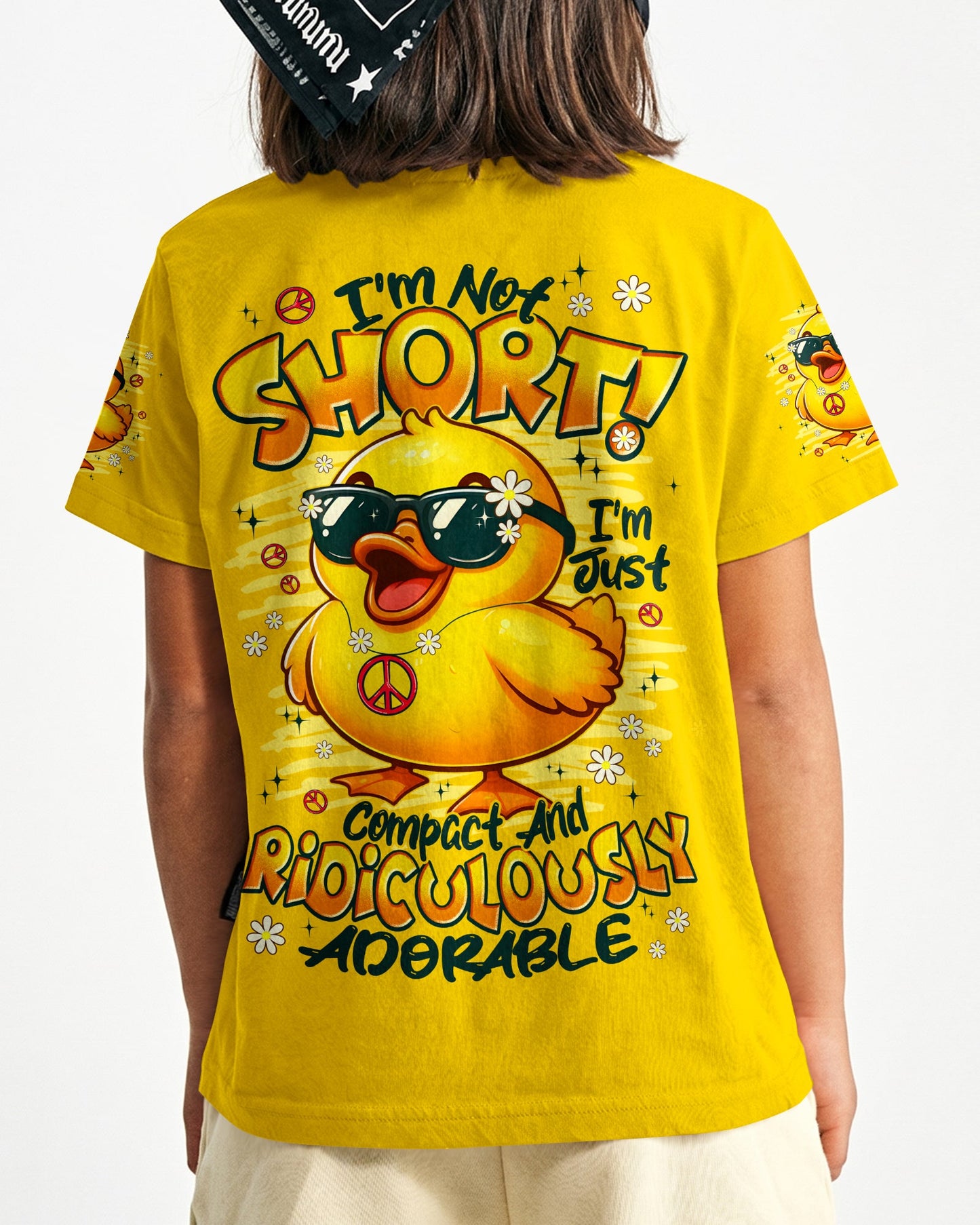 I'M NOT SHORT DUCK HIPPIE KIDS ALL OVER PRINT - TYPQ1206261