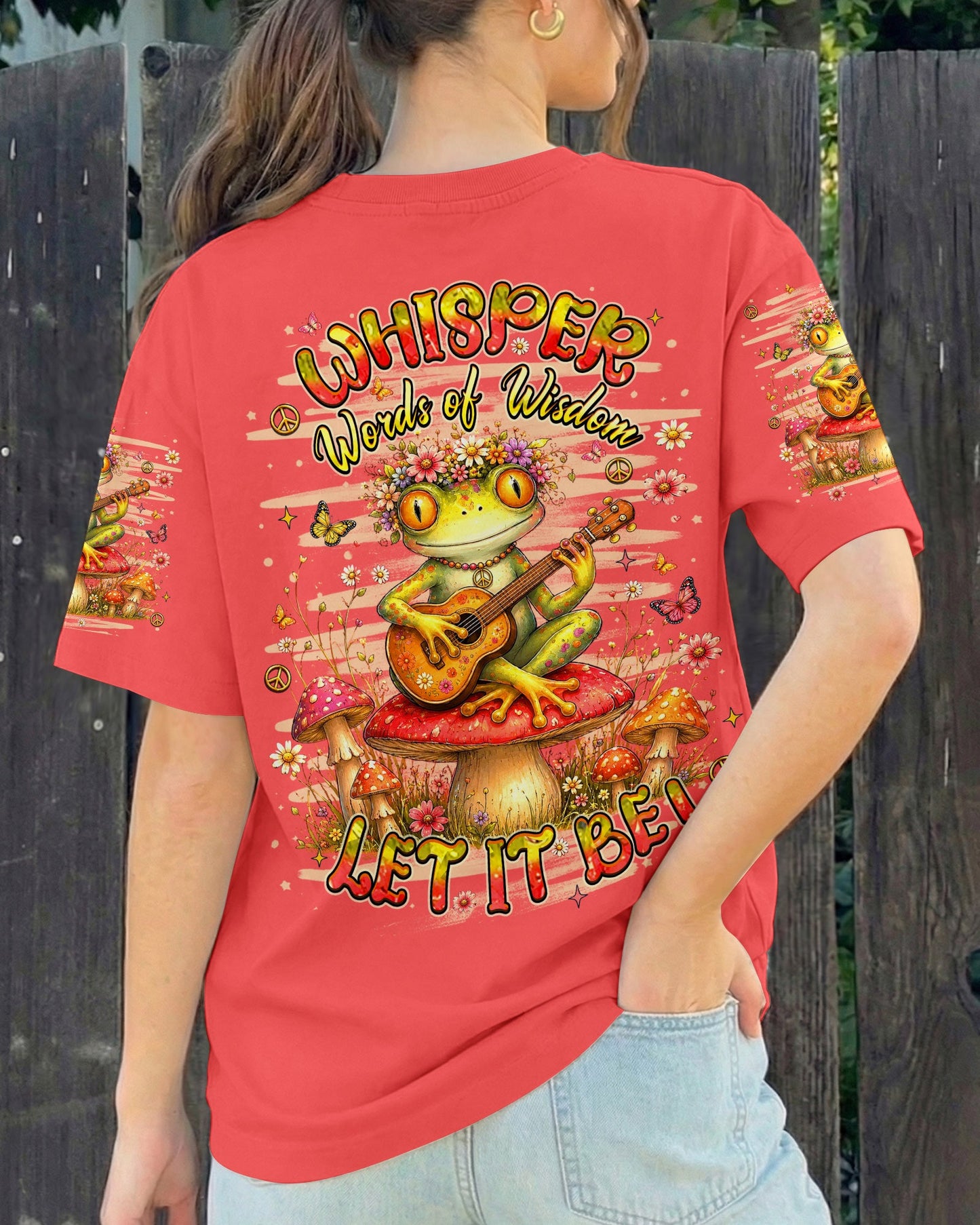 WHISPER WORDS OF WISDOM LET IT BE FROG ALL OVER PRINT  - TLHN0107264