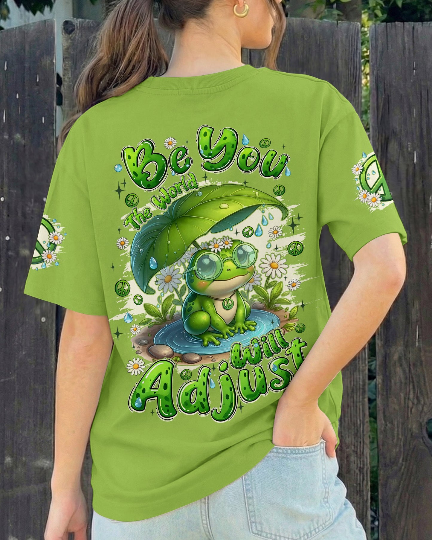 BE YOU THE WORLD WILL ADJUST FROG ALL OVER PRINT - TYQY2605262