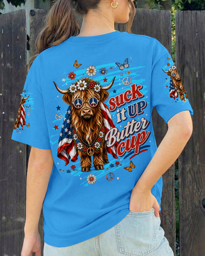 SUCK IT UP BUTTERCUP COW STARS & STRIPES ALL OVER PRINT - TLTW0406264