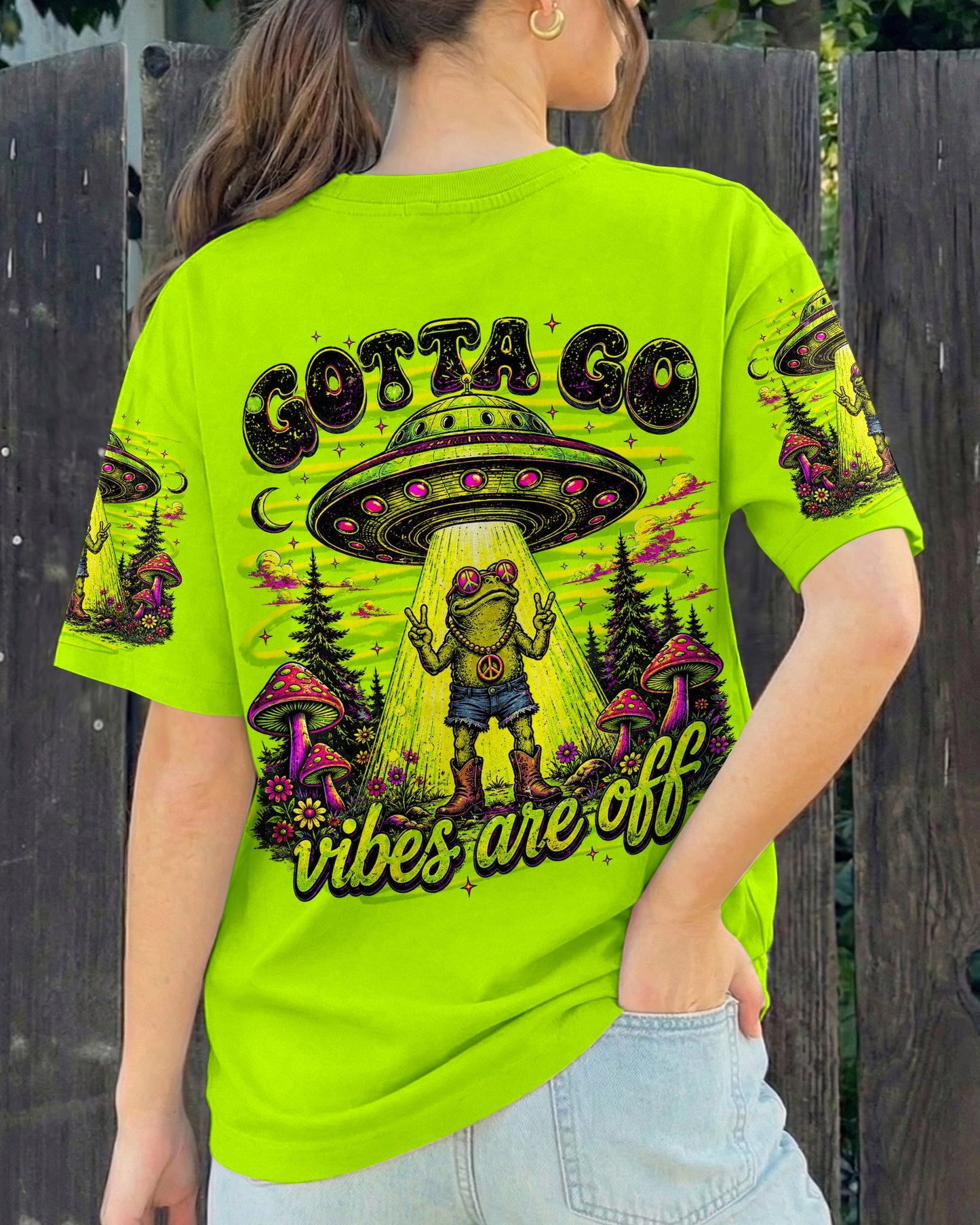 GOTTA GO VIBES ARE OFF FROG ALL OVER PRINT - TLNT1906261