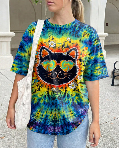 PEACE LOVE AND MEOW CAT BURST ALL OVER PRINT - TLTW0907262