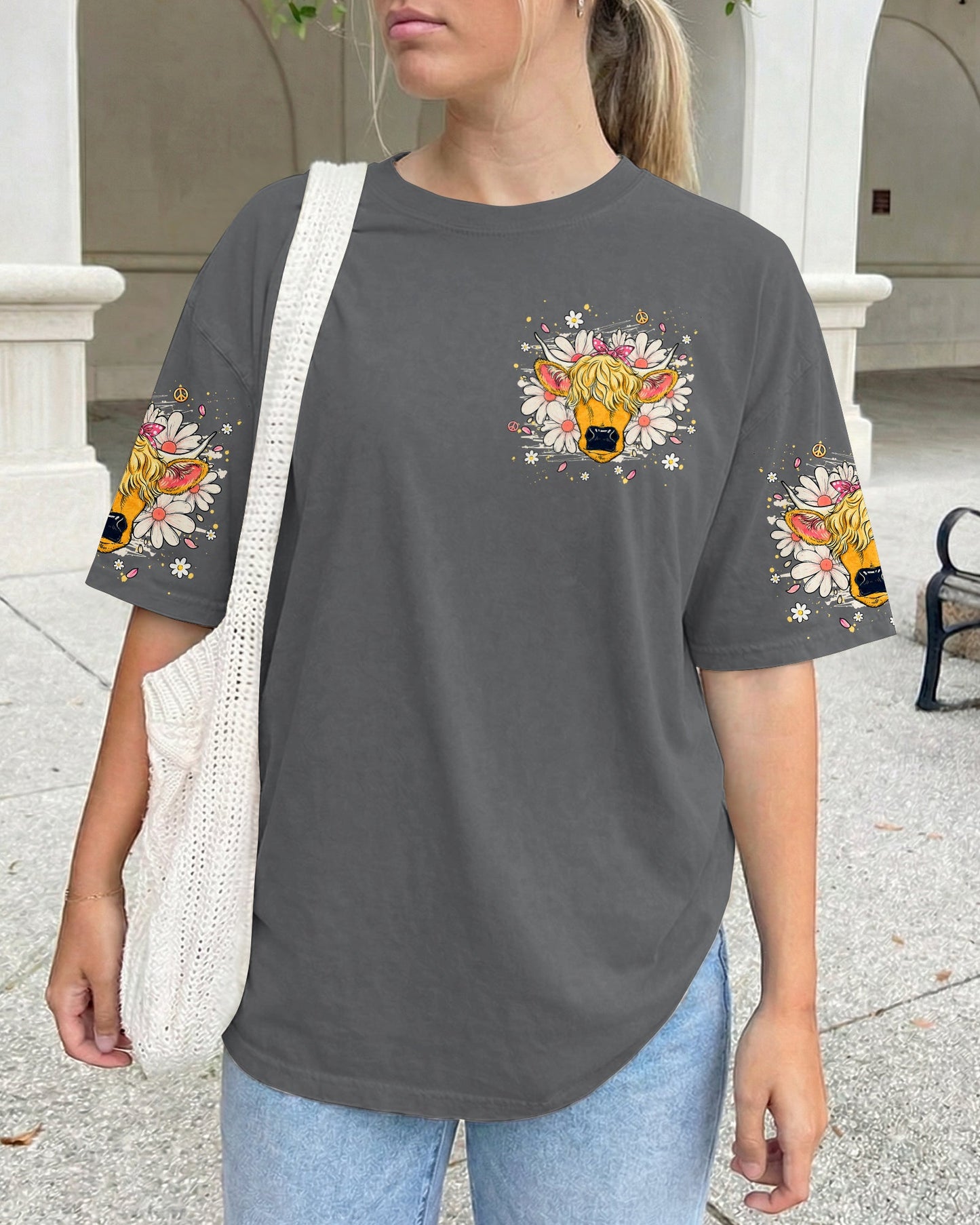 MESSY HAIR DON'T CARE COW ALL OVER PRINT - TLHG1806262