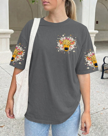 MESSY HAIR DON'T CARE COW ALL OVER PRINT - TLHG1806262