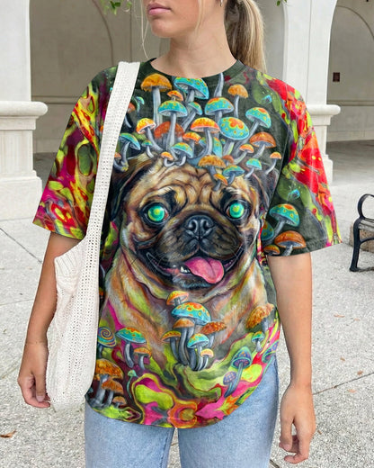 VIBRANT PUG MAGIC MUSHROOM ALL OVER PRINT - RITD0906261