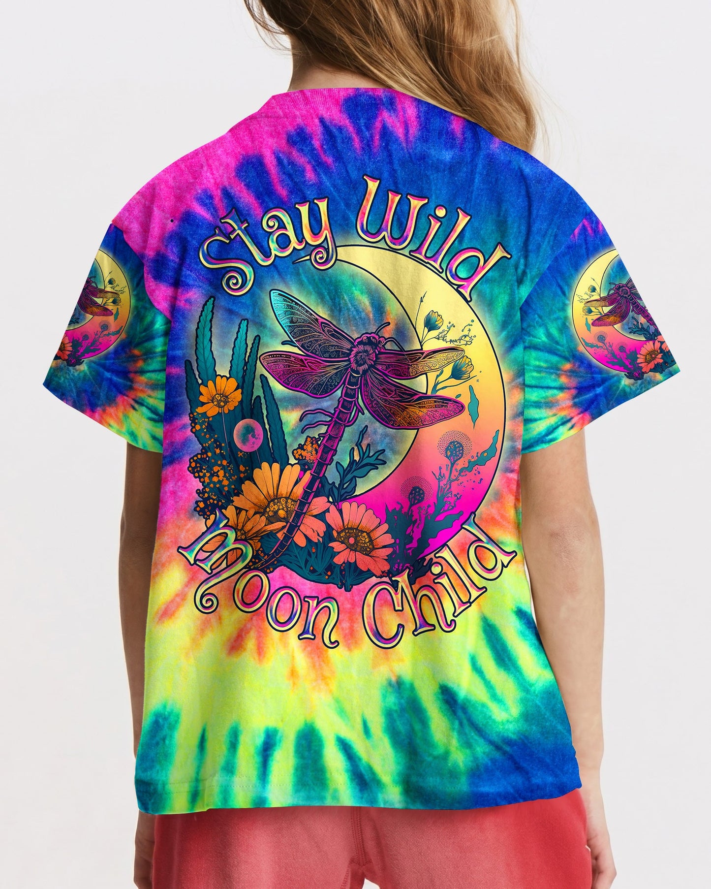 STAY WILD MOON CHILD DRAGONFLY TIE DYE KIDS ALL OVER PRINT - TLNO1812235