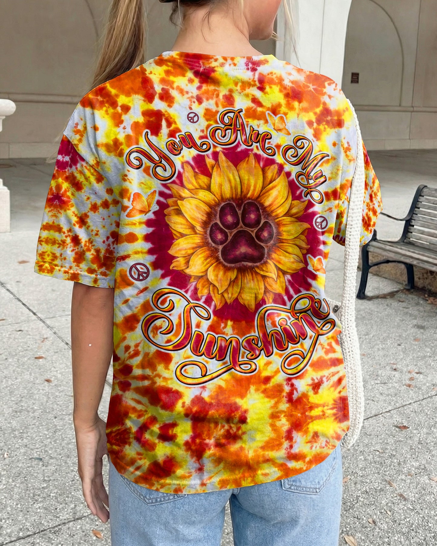 YOU ARE MY SUNSHINE PAW PRINT SUNFLOWER BURST ALL OVER PRINT  - TLTW3006264