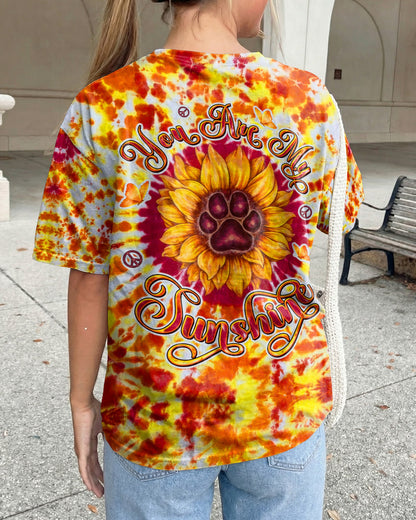 YOU ARE MY SUNSHINE PAW PRINT SUNFLOWER BURST ALL OVER PRINT  - TLTW3006264