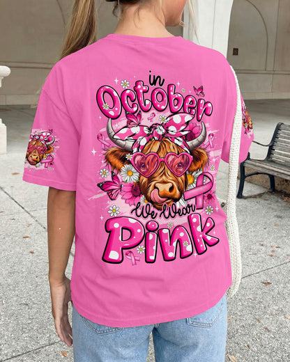 IN OCTOBER WE WEAR PINK COW BREAST CANCER AWARENESS ALL OVER PRINT - TYQY2906261
