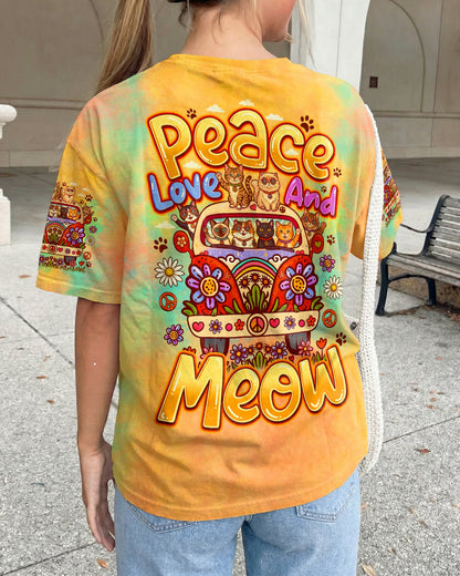PEACE LOVE AND MEOW CATS ALL OVER PRINT - TLNO1307261