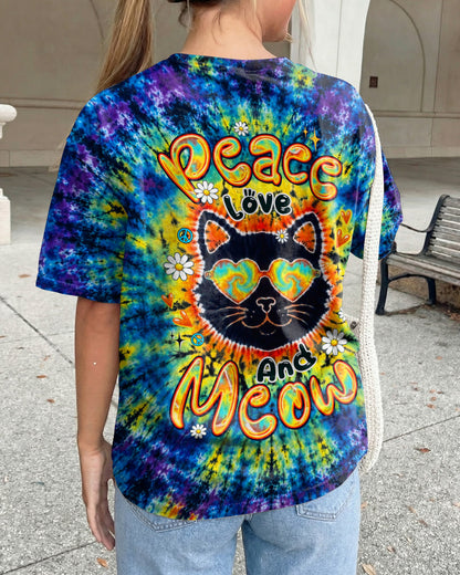 PEACE LOVE AND MEOW CAT BURST ALL OVER PRINT - TLTW0907262