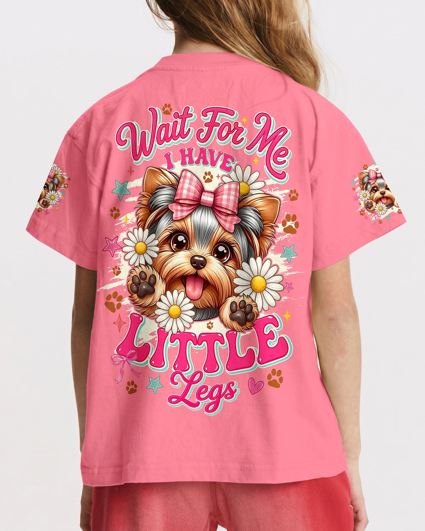 WAIT FOR ME I HAVE LITTLE LEGS YORKSHIRE TERRIER DOG KIDS ALL OVER PRINT - TYQY2805262