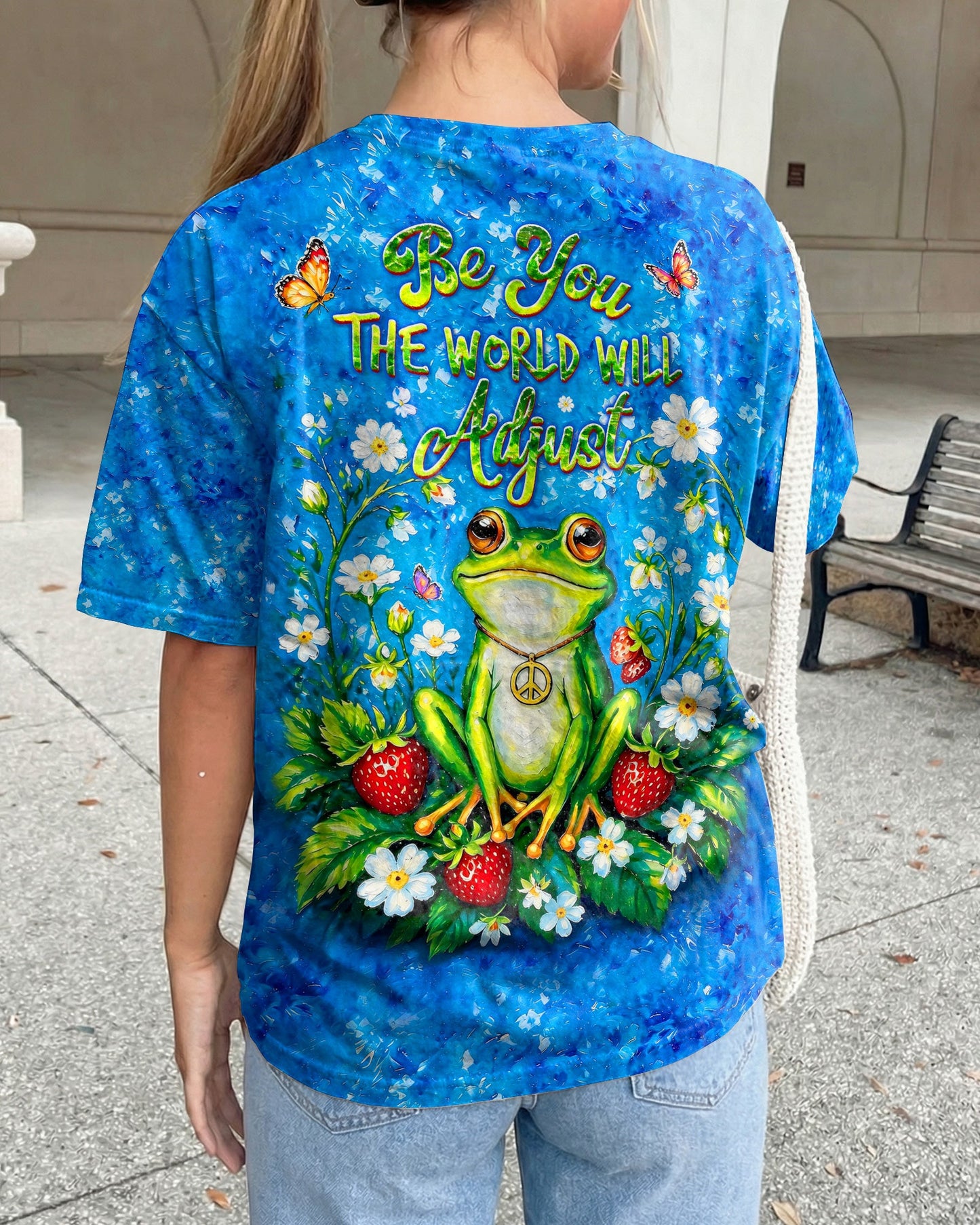 BE YOU THE WORLD WILL ADJUST FROG ALL OVER PRINT - TLHG0805264