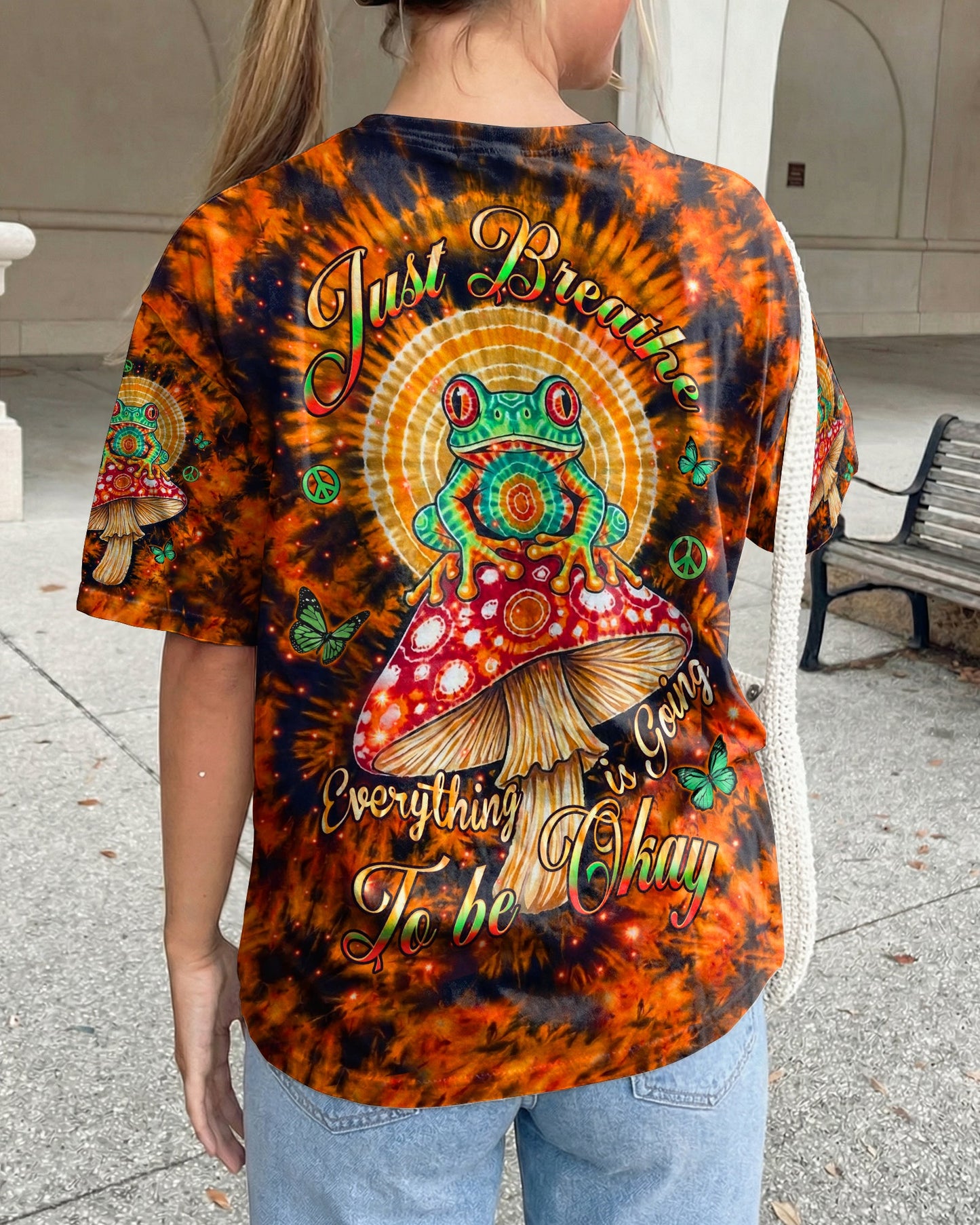 JUST BREATHE FROG SWIRL ALL OVER PRINT  - TLHN2404261